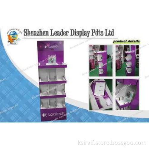 Corrugated Floor Display Stands Light Weight For Mouses Adv